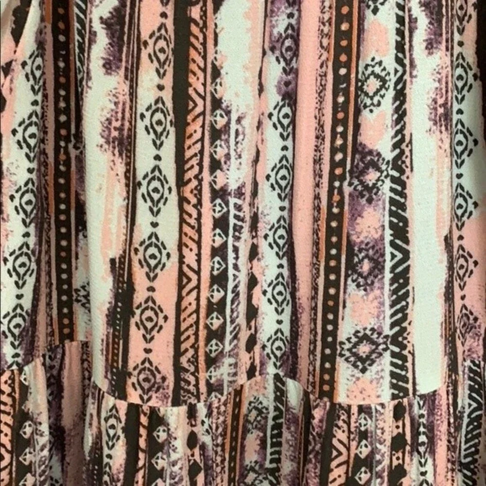 Art Class Girls Long dress Large Mint/Rose Pink   Multicolored Teared Spaghetti